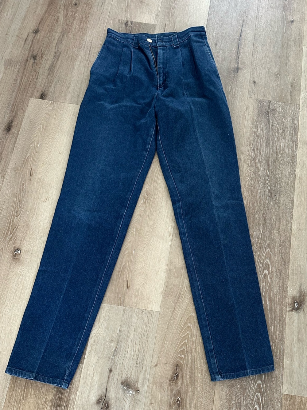 Vintage Wrangler Womens High Rise Straight Leg Jeans Dark Wash 28x32 USA 80s